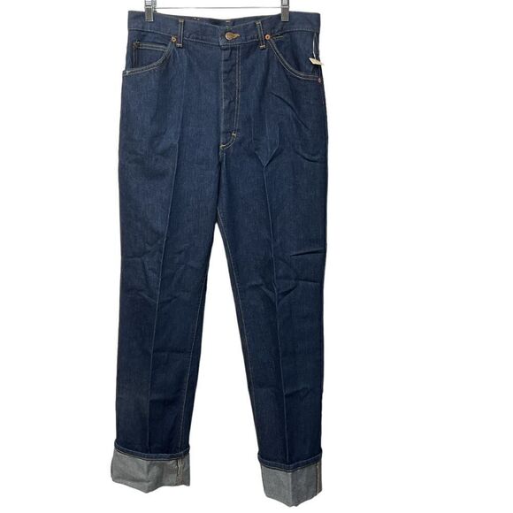Deadstock Vintage 80s Lee Women's Denim Riders Jeans Indigo Dark Wash Size 15 - Picture 1 of 12